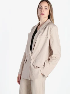 Vanita Blazer donna gessato con chiusura a doppio petto
