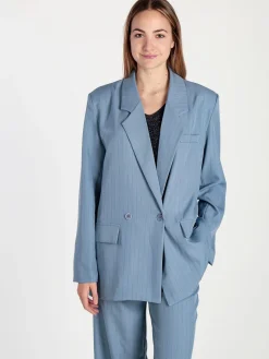 Vanita Blazer donna gessato con chiusura a doppio petto