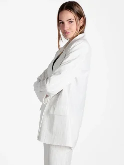 Vanita Blazer donna gessato con chiusura a doppio petto