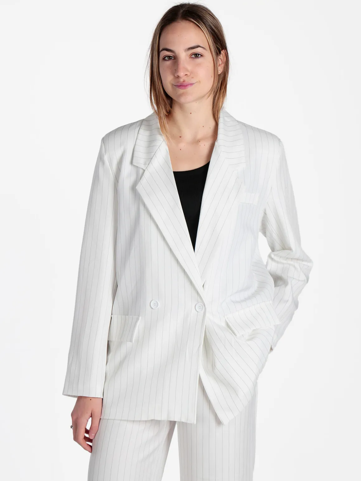 Vanita Blazer donna gessato con chiusura a doppio petto