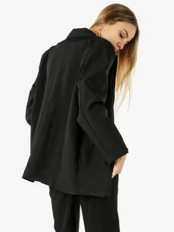 Vanita Blazer donna oversize con bottone - nero