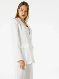 Vanita Blazer donna oversize con bottone - bianco