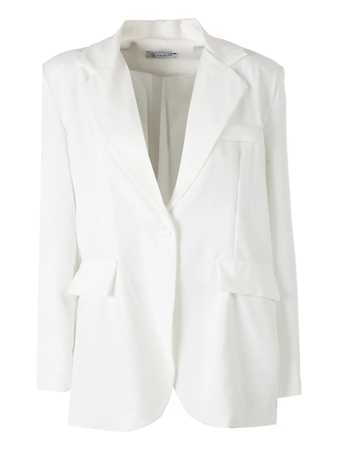 Vanita Blazer donna oversize con bottone - bianco