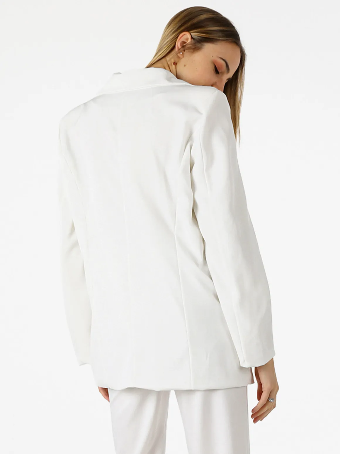 Vanita Blazer donna oversize con bottone - bianco