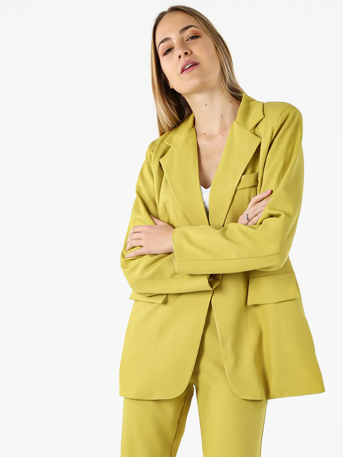 Vanita Blazer donna oversize con bottone - senape