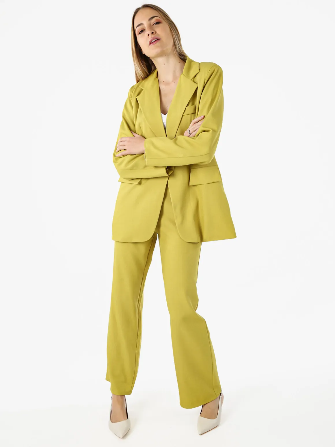 Vanita Blazer donna oversize con bottone - senape