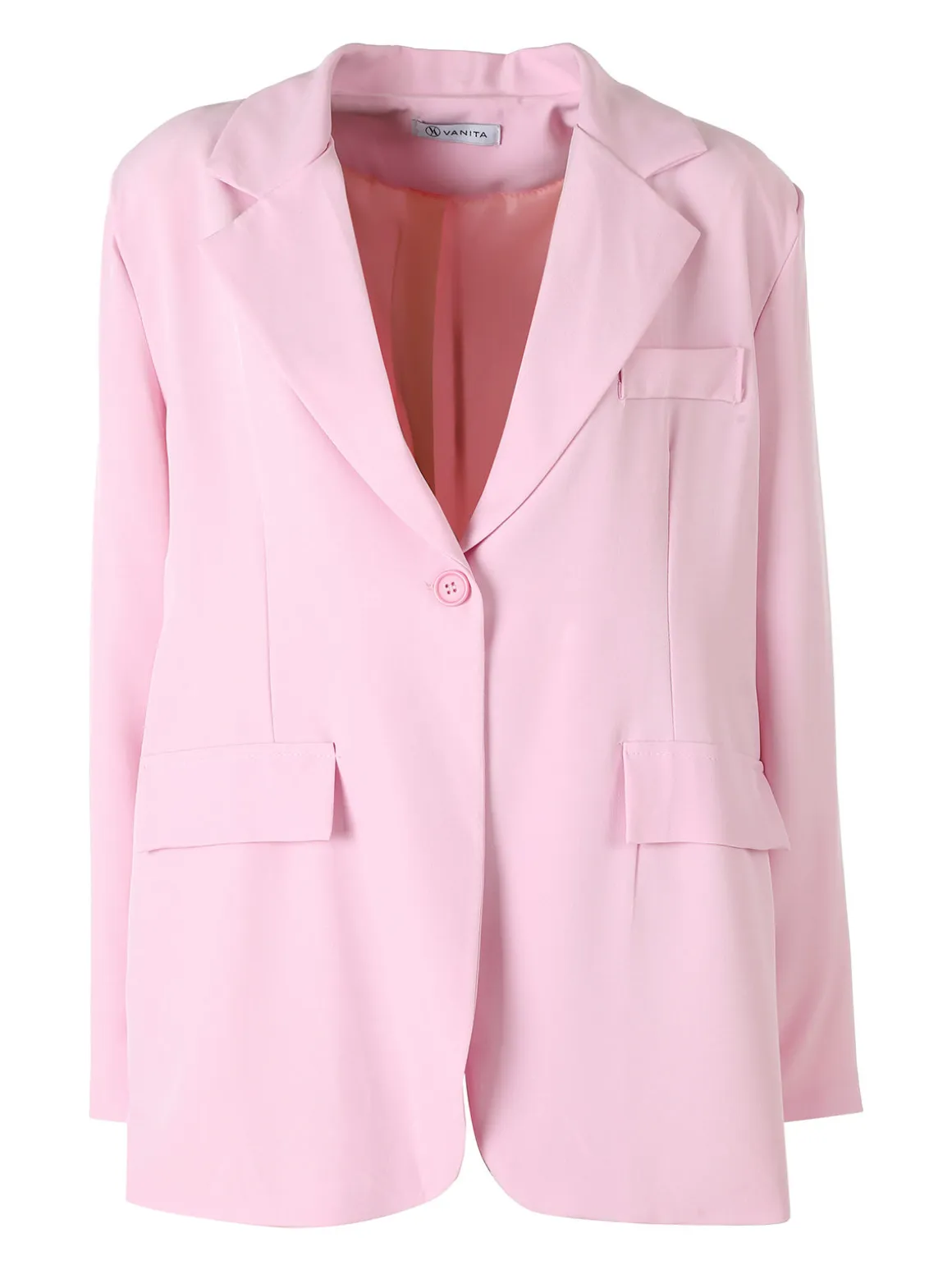Vanita Blazer donna oversize con bottone - rosa