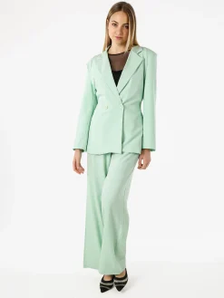 Vanita Blazer elegante da donna a doppiopetto con bottoni - acqua marina