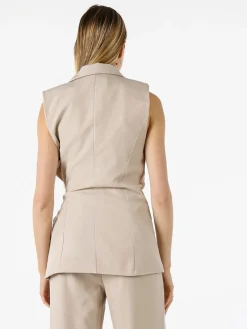 Vanita Gilet donna con dettaglio dorato - beige