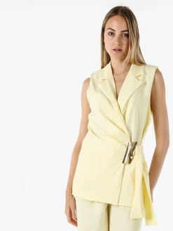 Vanita Gilet donna con dettaglio dorato - giallo