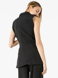 Vanita Gilet donna con dettaglio dorato - nero