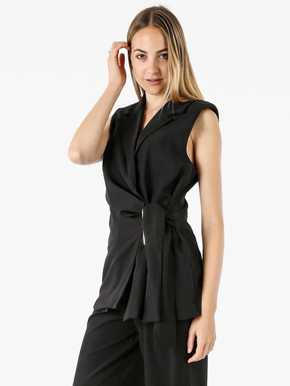Vanita Gilet donna con dettaglio dorato - nero
