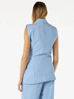 Vanita Gilet donna con dettaglio dorato - azzurro