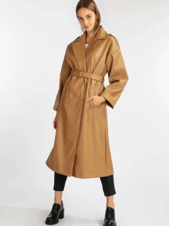 Vanita Trench lungo in ecopelle