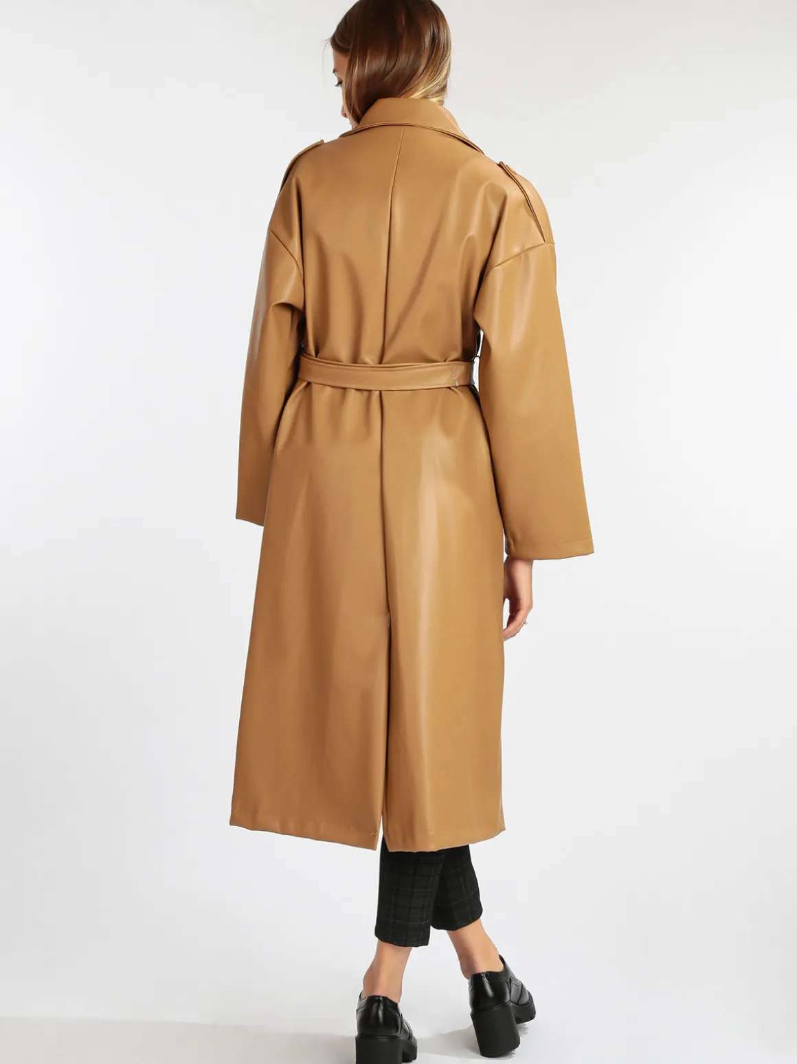 Vanita Trench lungo in ecopelle