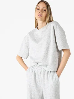 Vanita T-shirt donna oversize in felpa - grigio