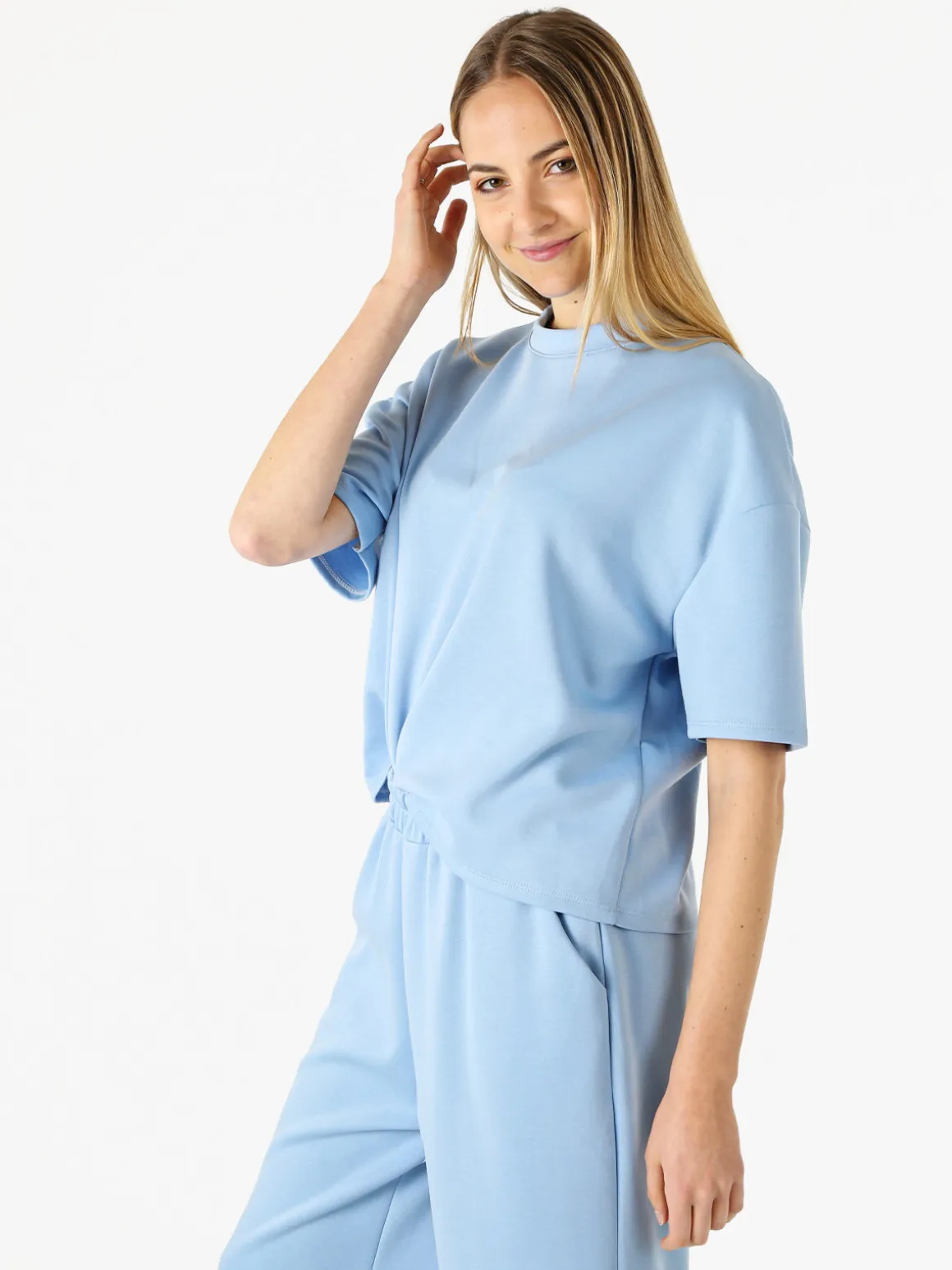 Vanita T-shirt donna oversize in felpa - bianco