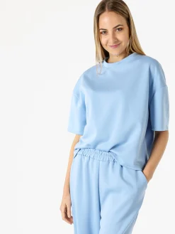 Vanita T-shirt donna oversize in felpa - bianco