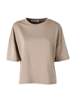 Vanita T-shirt donna oversize in felpa - marrone