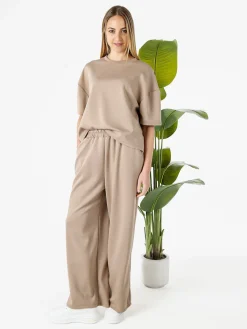 Vanita T-shirt donna oversize in felpa - marrone