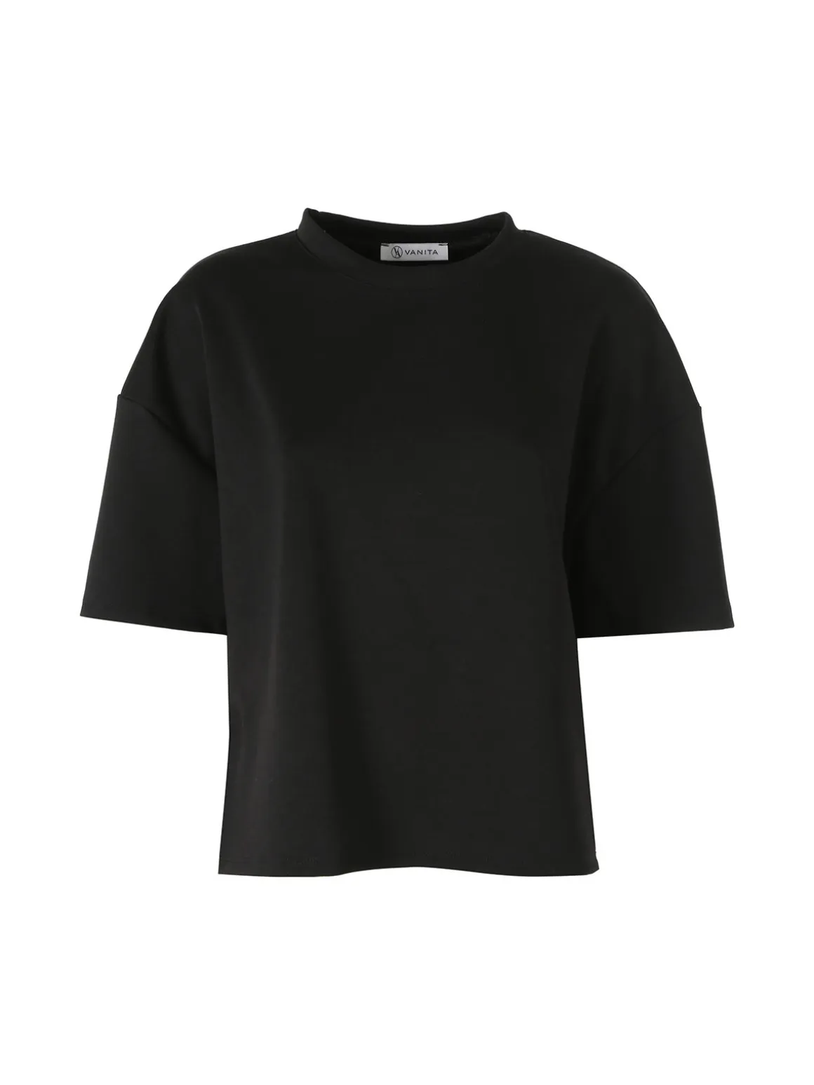 Vanita T-shirt donna oversize in felpa - nero
