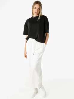 Vanita T-shirt donna oversize in felpa - nero