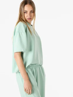 Vanita T-shirt donna oversize in felpa - acqua marina
