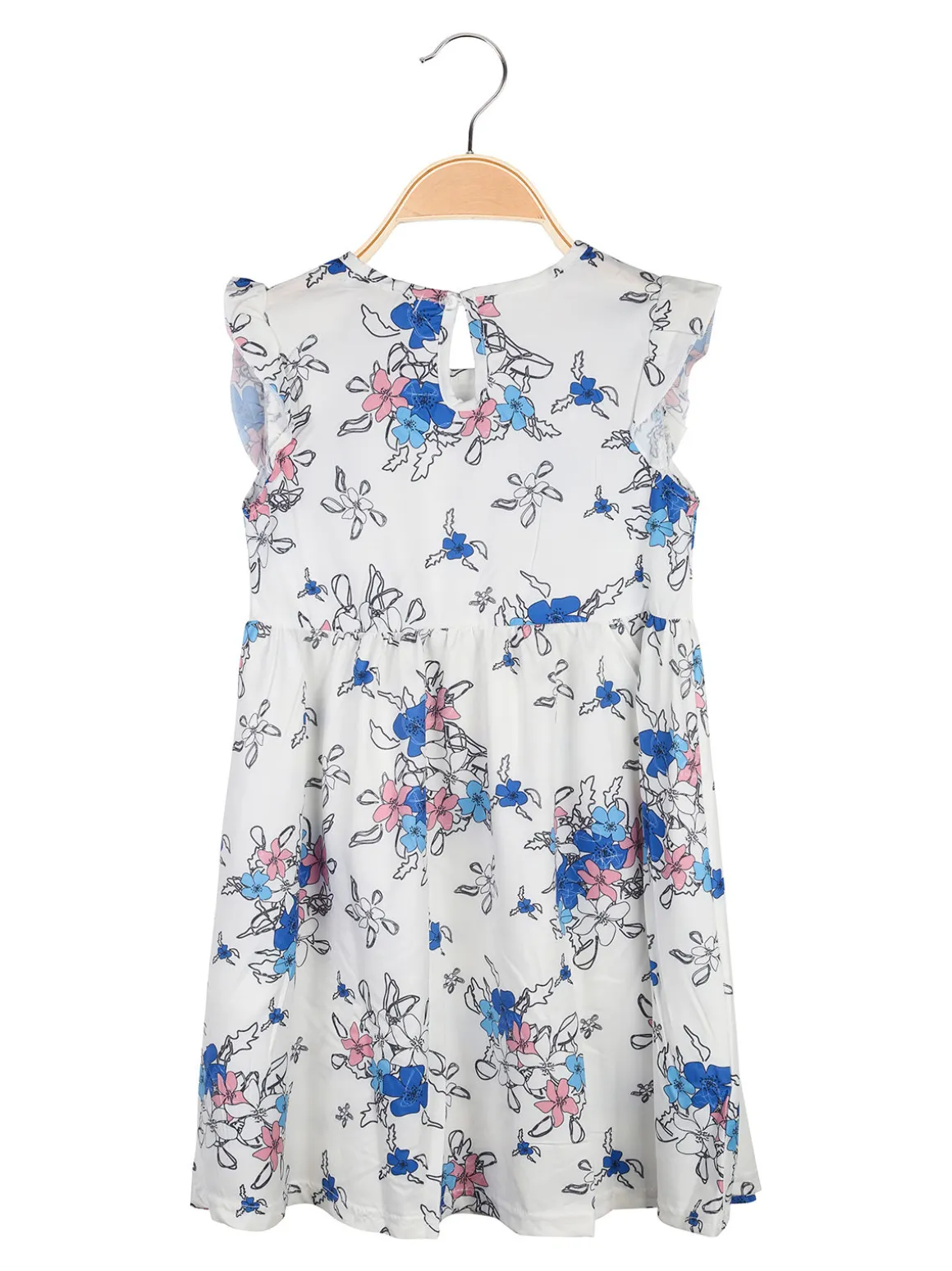 Vanity Girl'S Vestito da bambina floreale con maniche corte a volant