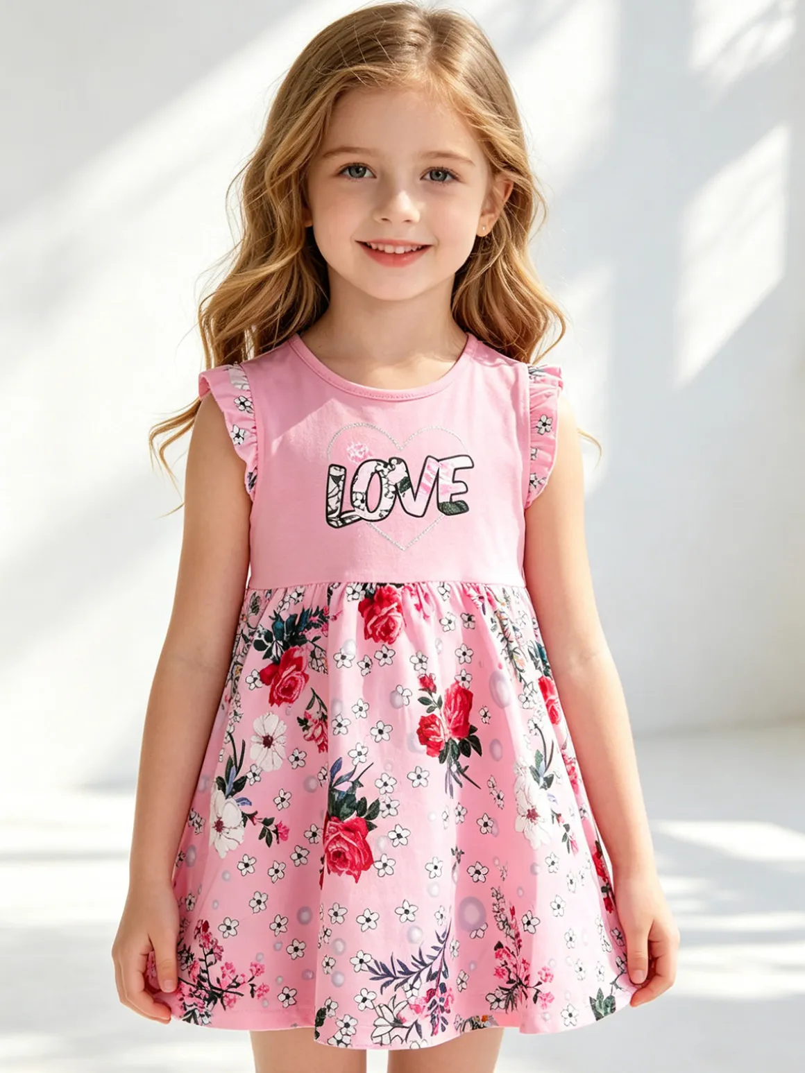 Vanity Girl'S Vestito da neonata senza maniche con stampa floreale