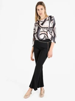 Vento Pantaloni eleganti da donna con cintura a catena