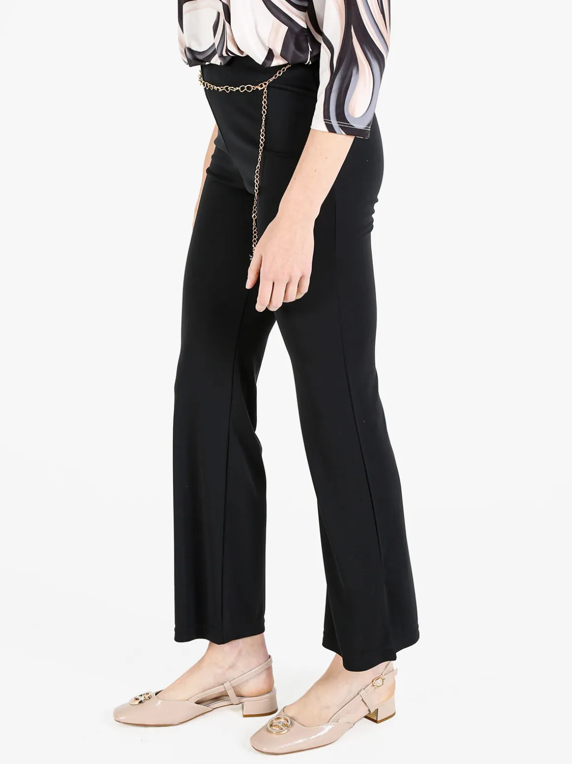 Vento Pantaloni eleganti da donna con cintura a catena