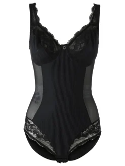 Verde Veronica AR40 Body donna con pizzo senza ferretto coppa D - nero