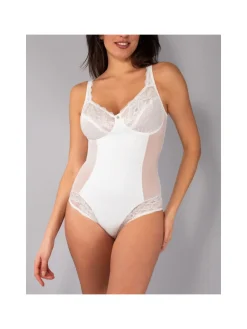 Verde Veronica AR40 Body donna con pizzo senza ferretto coppa D - panna