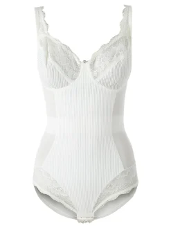 Verde Veronica AR40 Body donna con pizzo senza ferretto coppa D - panna