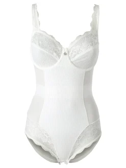 Verde Veronica AR42 Body donna con pizzo coppa C con ferretto - panna