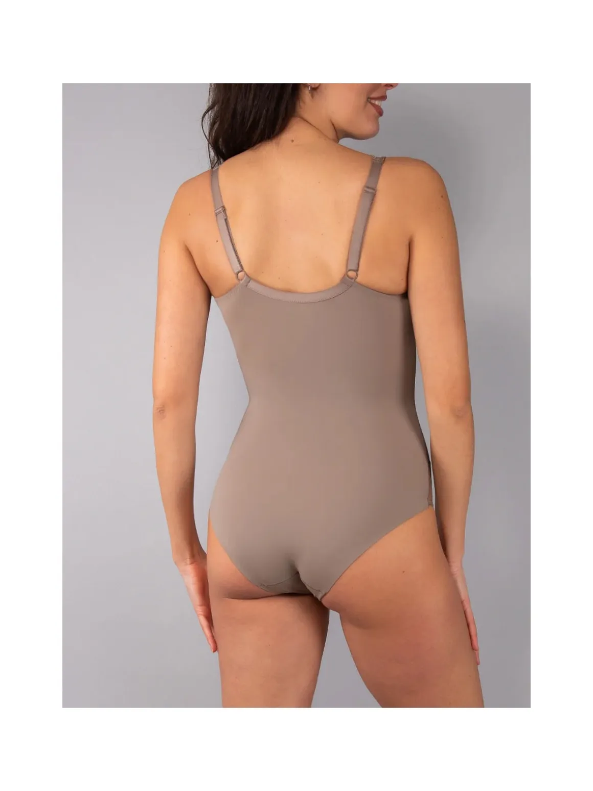 Verde Veronica AR42 Body donna con pizzo coppa D con ferretto - fango