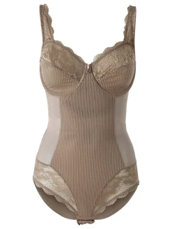 Verde Veronica AR42 Body donna con pizzo coppa D con ferretto - fango