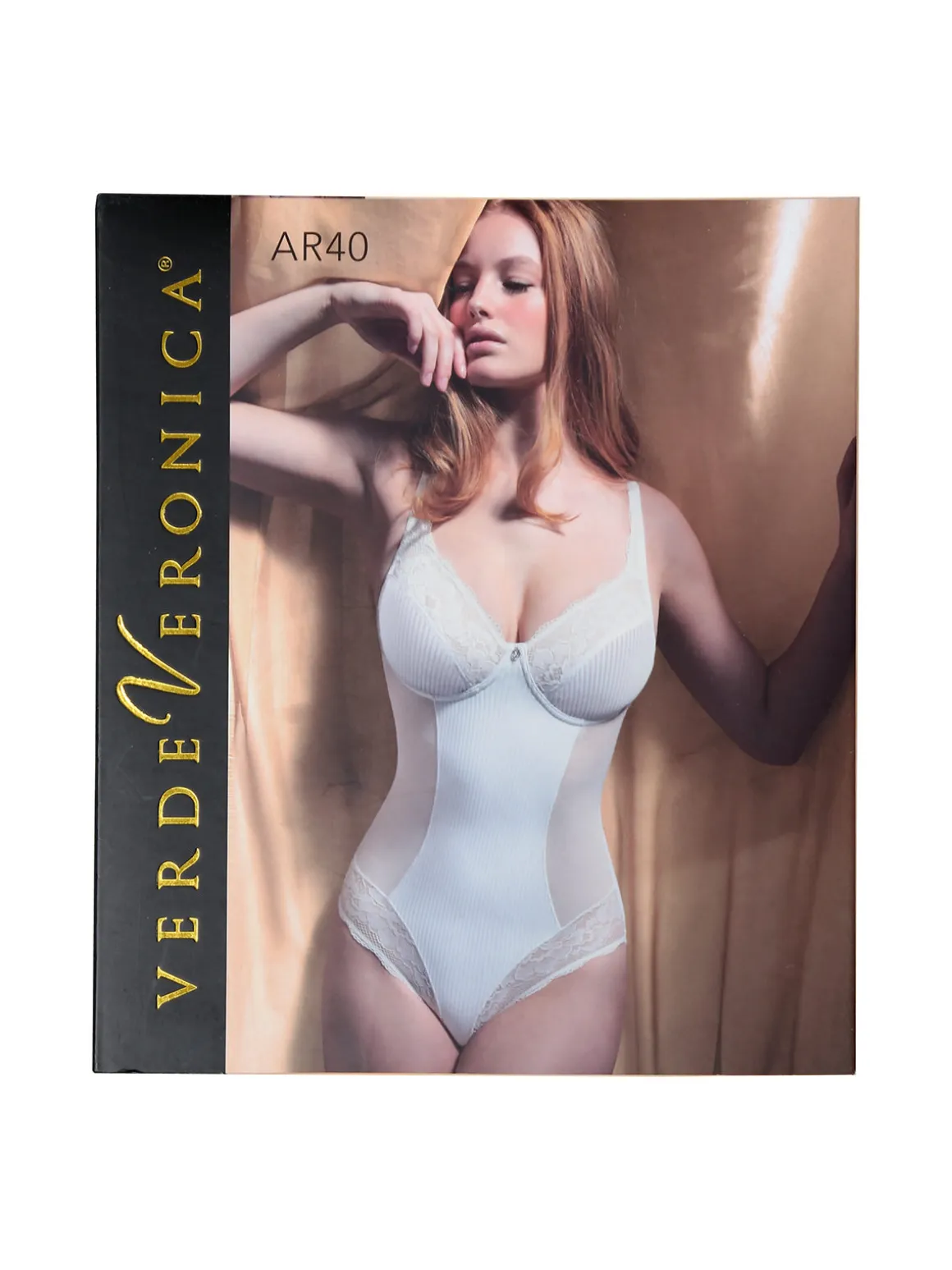 Verde Veronica AR40 Body donna con pizzo senza ferretto coppa C - panna