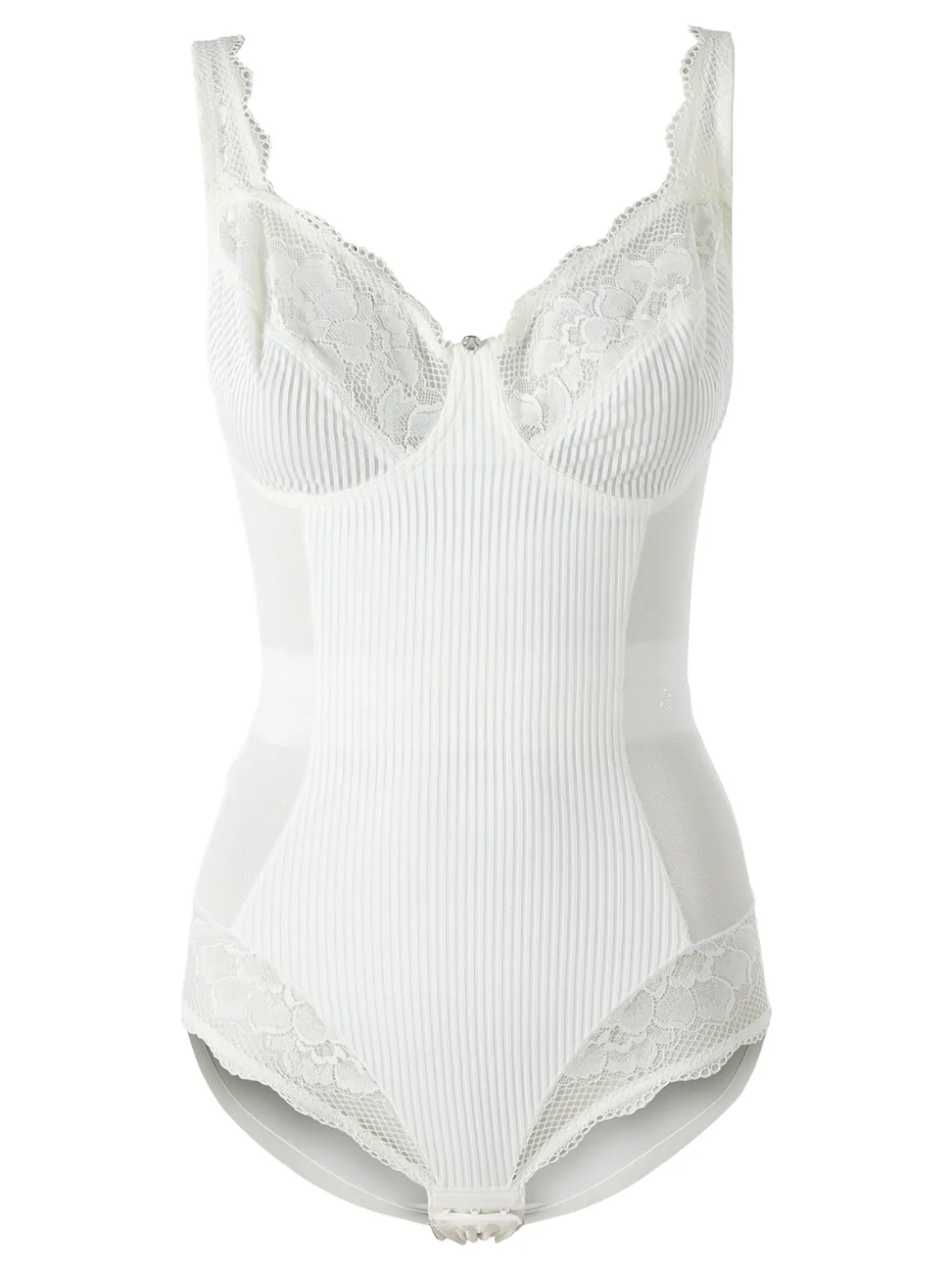 Verde Veronica AR40 Body donna con pizzo senza ferretto coppa C - panna