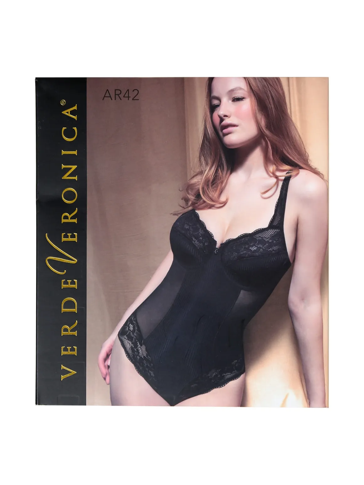 Verde Veronica AR42 Body donna con pizzo coppa D con ferretto - panna
