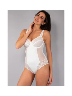 Verde Veronica AR42 Body donna con pizzo coppa D con ferretto - panna