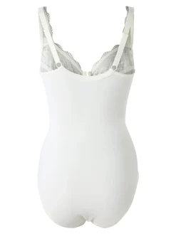 Verde Veronica AR42 Body donna con pizzo coppa D con ferretto - panna