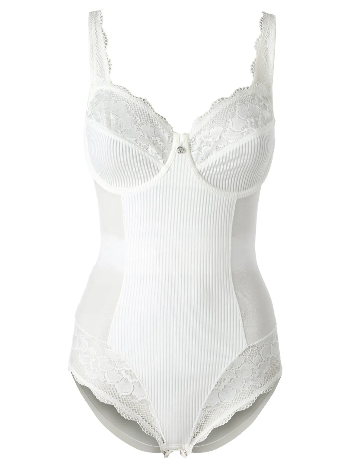 Verde Veronica AR42 Body donna con pizzo coppa D con ferretto - panna