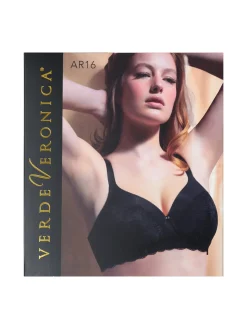 Verde Veronica AR16 Reggiseno imbottito preformato senza ferretto coppa D - nero