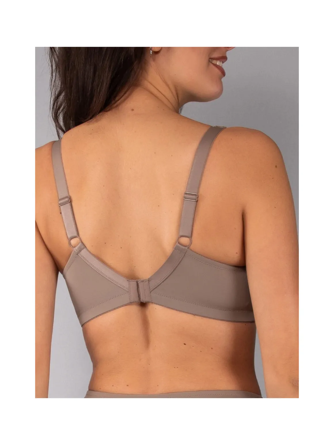 Verde Veronica AR10 Reggiseno preformato con pizzo senza ferretto coppa D - fango