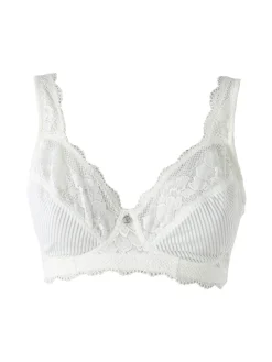 Verde Veronica AR10 Reggiseno preformato con pizzo senza ferretto coppa D - panna