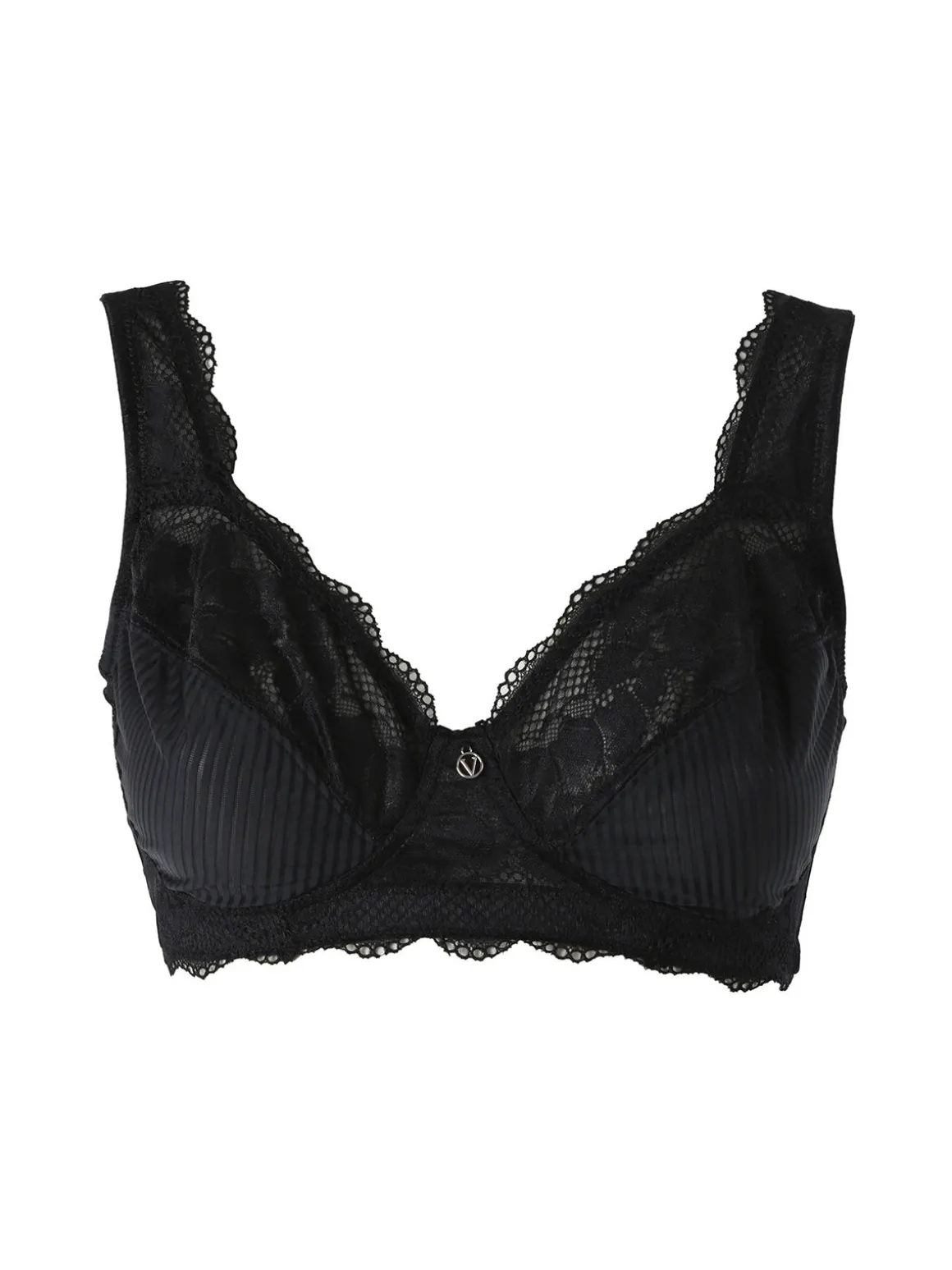 Verde Veronica AR10 Reggiseno preformato con pizzo senza ferretto coppa C - nero