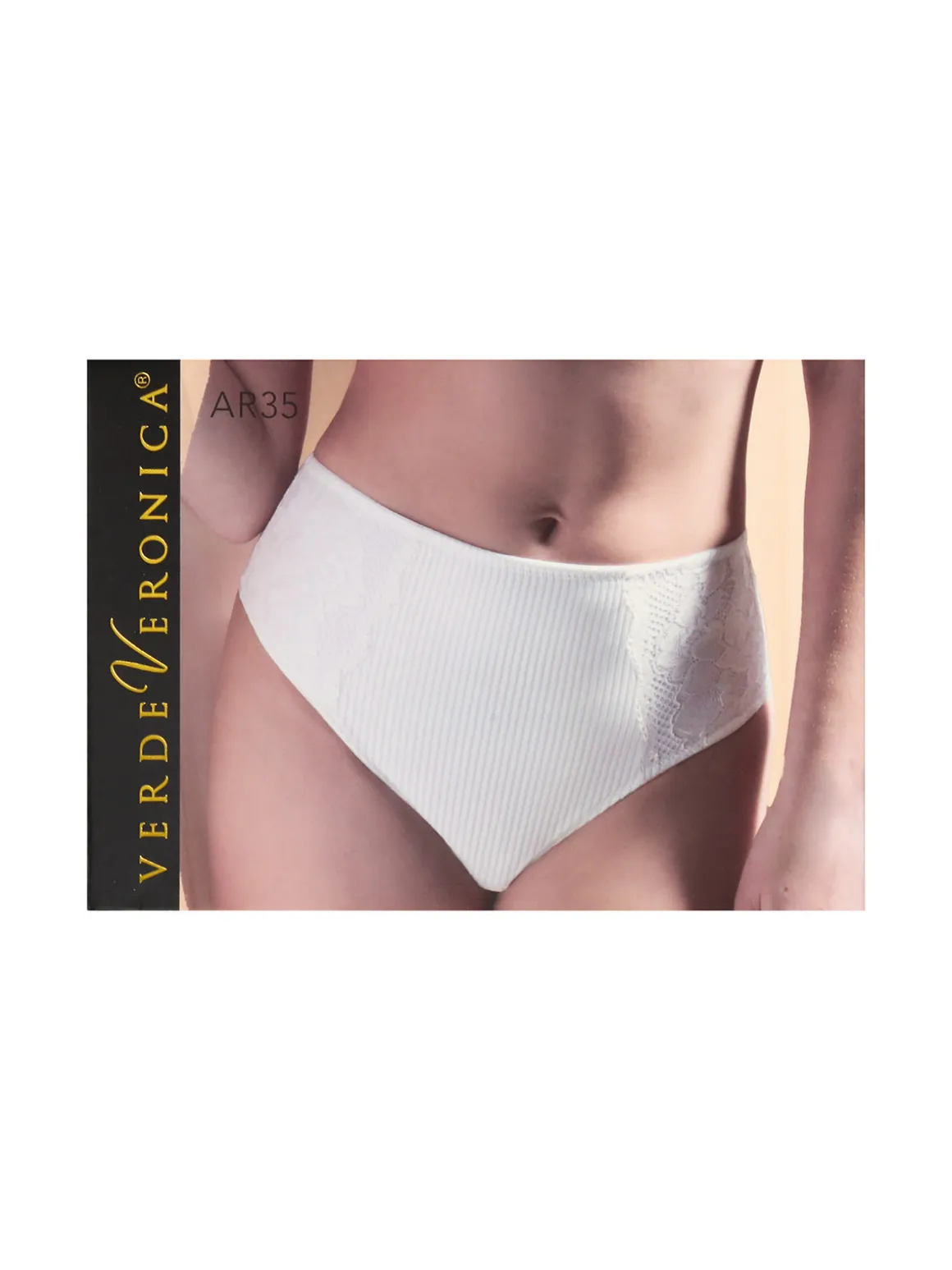 Verde Veronica AR35 Slip alto da donna con pizzo - nero