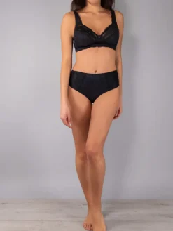 Verde Veronica AR35 Slip alto da donna con pizzo - nero