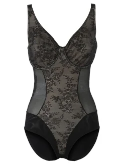 Verde Veronica DR42 Body francese da donna con ferretto coppa D - nero